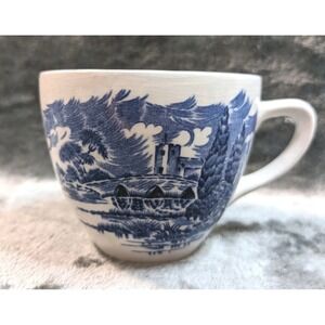 Vintage Wedgwood & Co.‎ Ltd. "Countryside" Blue Transferware Tea Cup – England